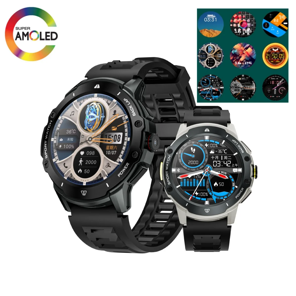 KB08 Max Smart Watch 4G Network SIM Card 1.43''AMOLED 200W Camera with GPS Wifi Google Play 466*466 Screen Android Smartwatch