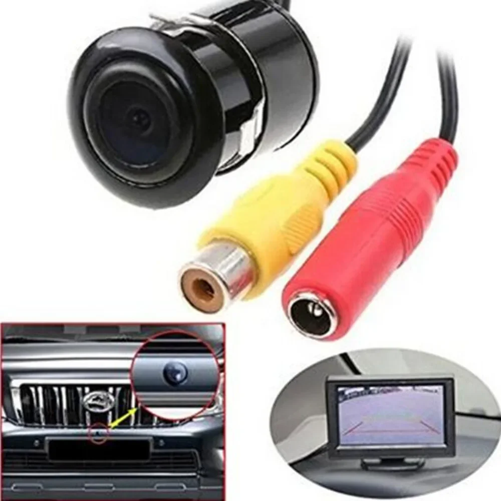 QueenDer 18.5mm car Back Up camera  Rear View Car Camera+Parking Guidline，Hidden Drill Hole Waterproof IP68 Reverse Car Camera