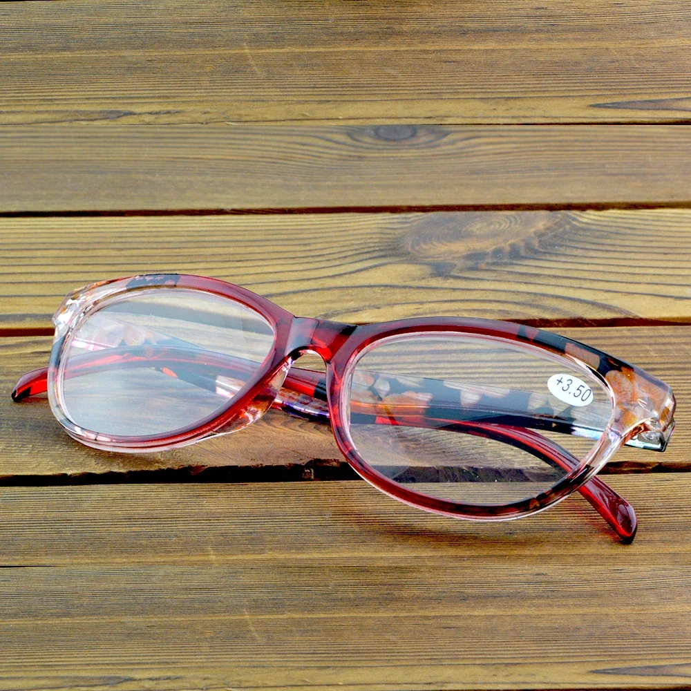 Clara Vida Flower Decoration Red Beautiful Women Lady Reading Glasses +1 +1.5 +2 +2.5 +3 +3.5 +4