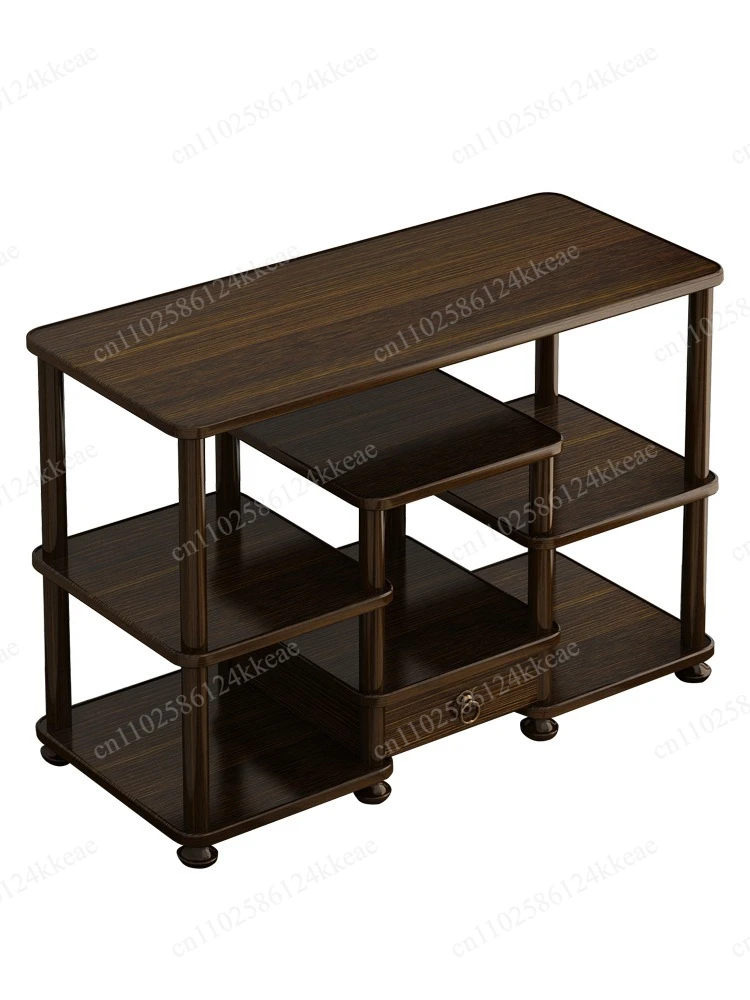 

Desktop shelves, multi-layer office storage shelves, living room tea table, small solid wood bookshelf, cup holder tea