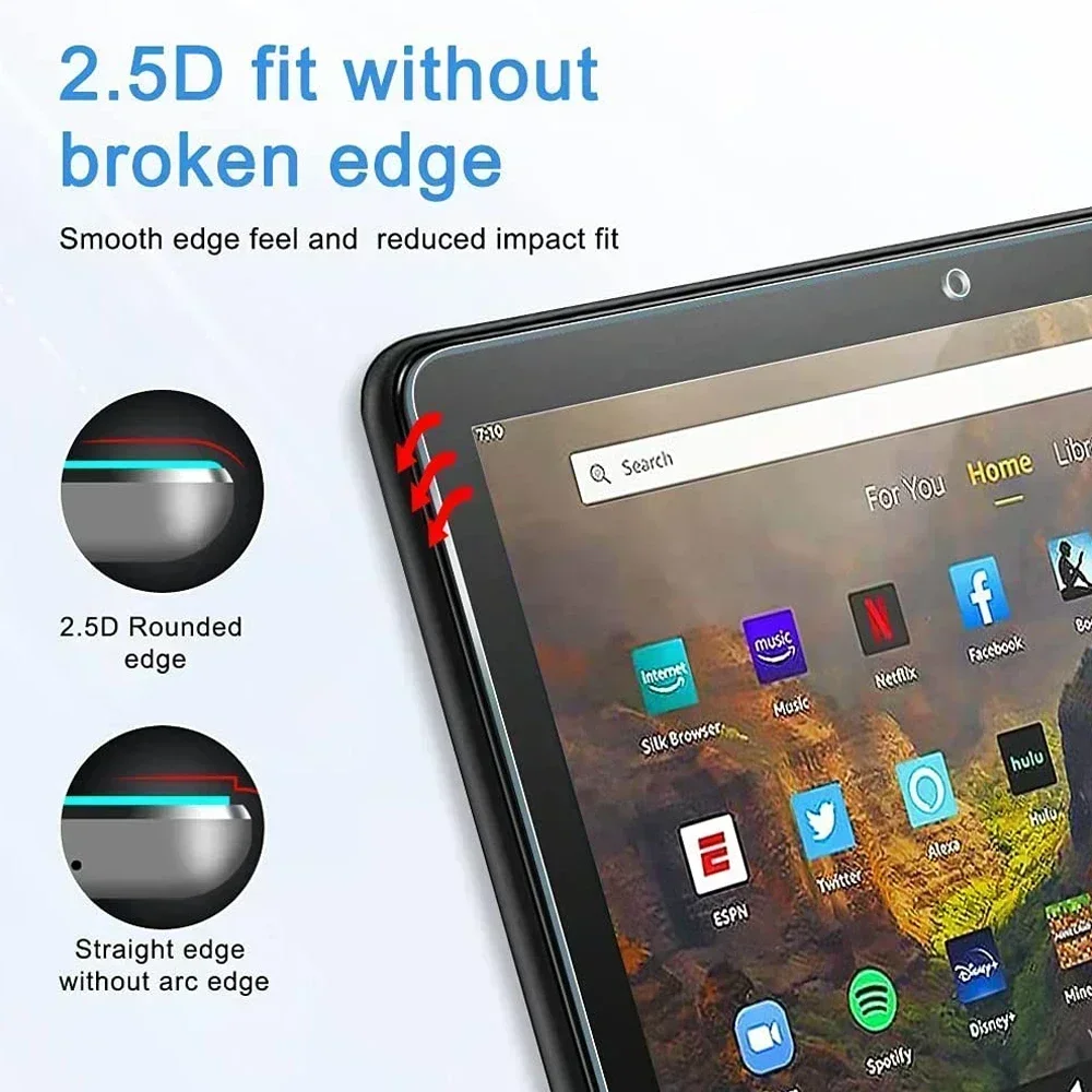 Protector de pantalla de vidrio templado para tableta, Protector de pantalla para Amazon fire HD 10 2021, película protectora para HD 10 de 11. ª generación, 2 piezas