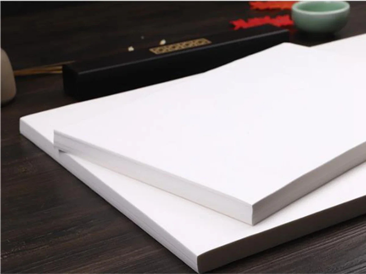 100pc 60G Thick a3 a4 Ripe Rice Xuan Printer Brush Paper Ink Calligraphy Painting Genealogy Text Images Long-lasting Color