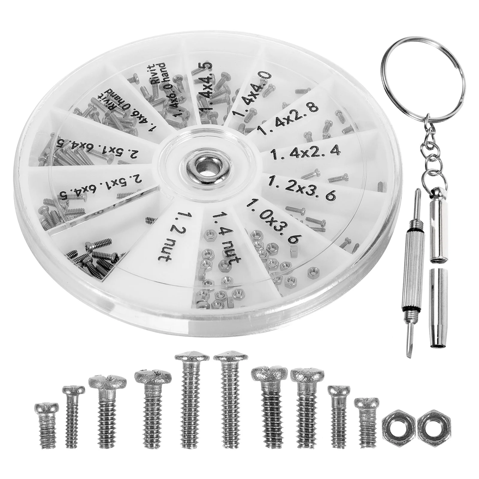 Glasses Repair Kit Eyeglass Replacement Parts Screwdriver Washer Tool with Screws and