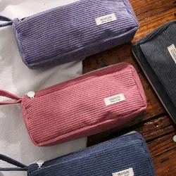 Retro Corduroy Travel Cosmetic Lipstick Purse Storage Bag Kawaii Women Makeup Handbags Organizer Wallet Pouch Pencil Case Bags