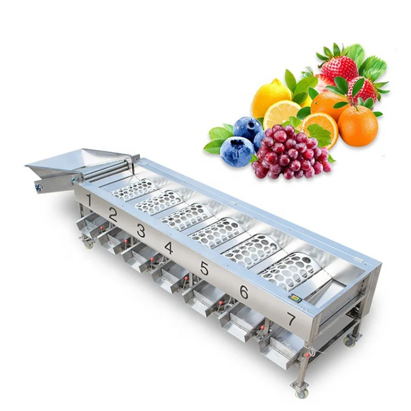 6 Grades Fruit Vegetable Weight Sorting Machine with Automatic Fruit Supply Fruit Grading Machine CFR BY SEA