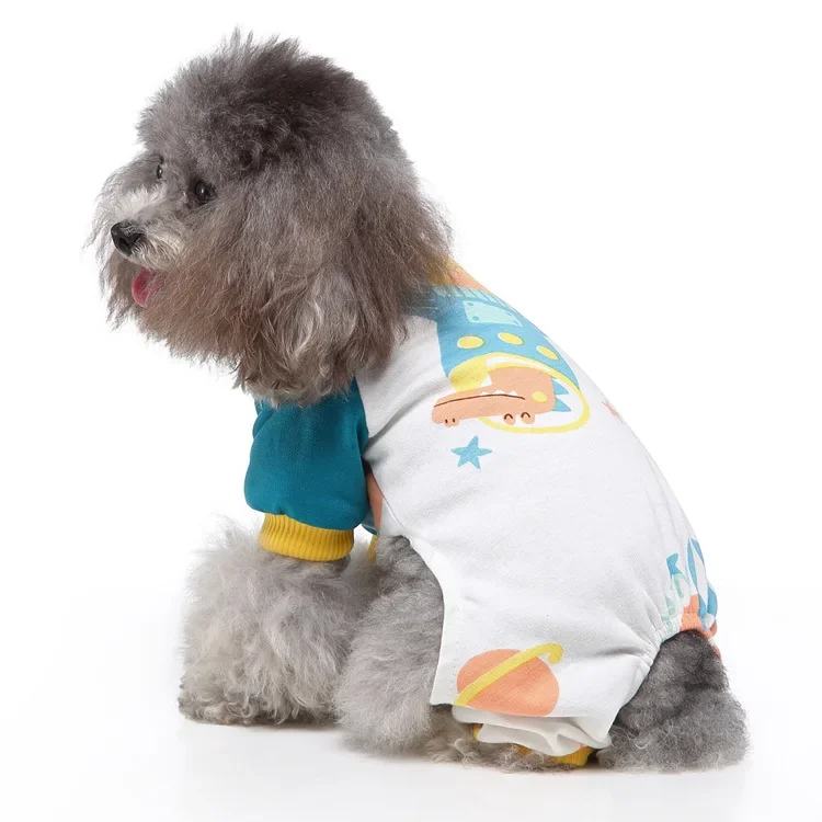 Pet Dog Cat Cartoon JumpSuit Pajamas Pet Puppy Tracksuit Cat Puppy Nightshirt T-Shirt