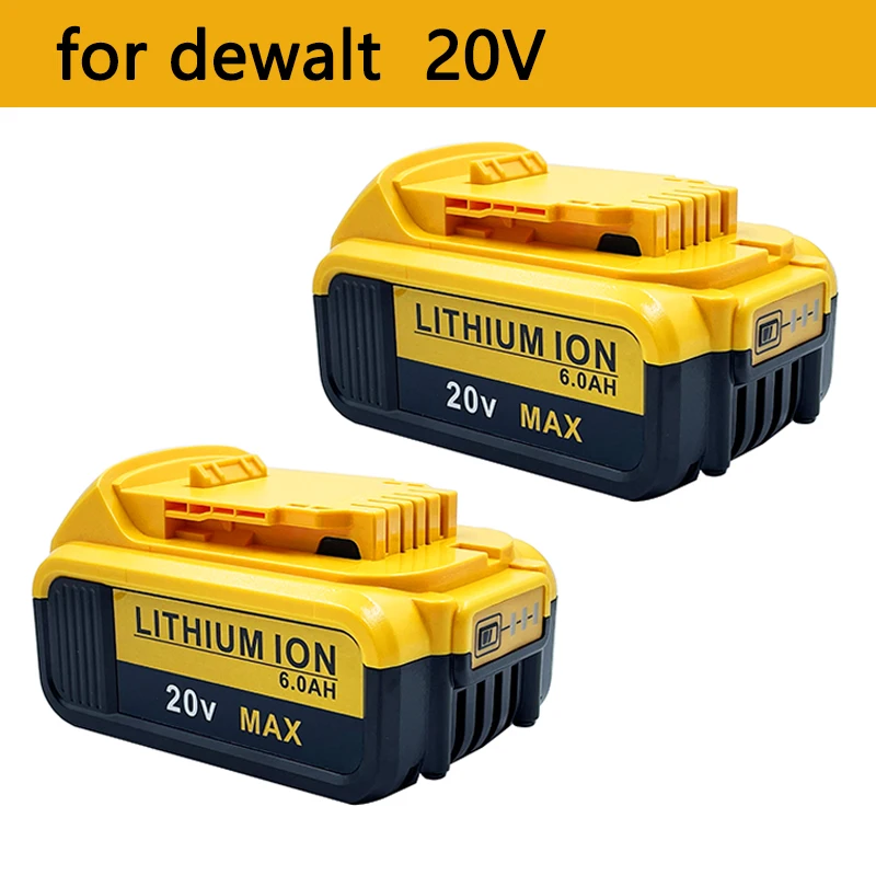 For Dewalt DCB200 20V 4.0Ah/5.0Ah/6.0Ah Replacement Battery Compatible with For Dewalt 18V/20V Tools Battery+battery charger