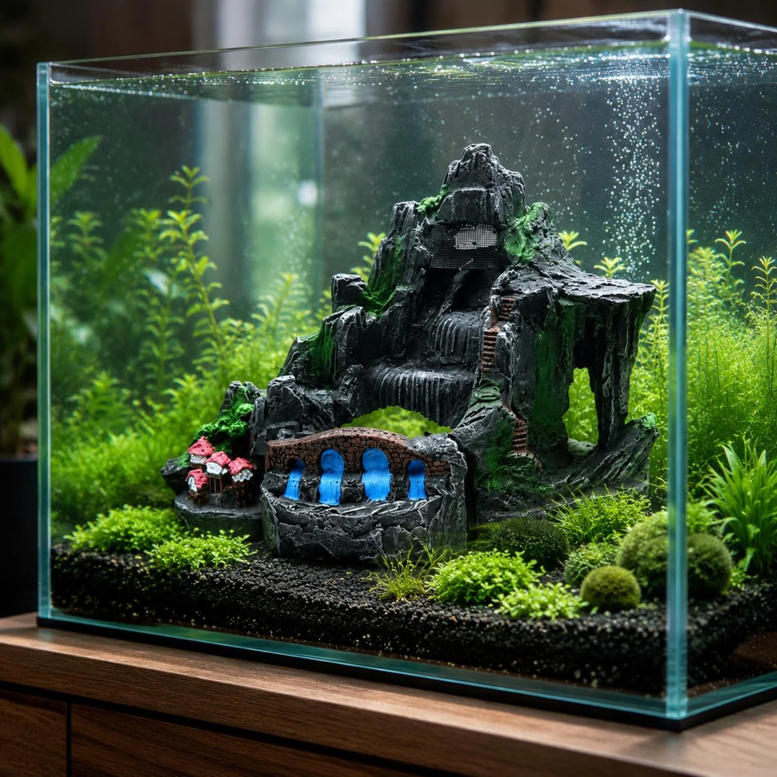 Aquarium Waterfall Ornament Vi - Aquarium Fish Hiding Spot recension och pris