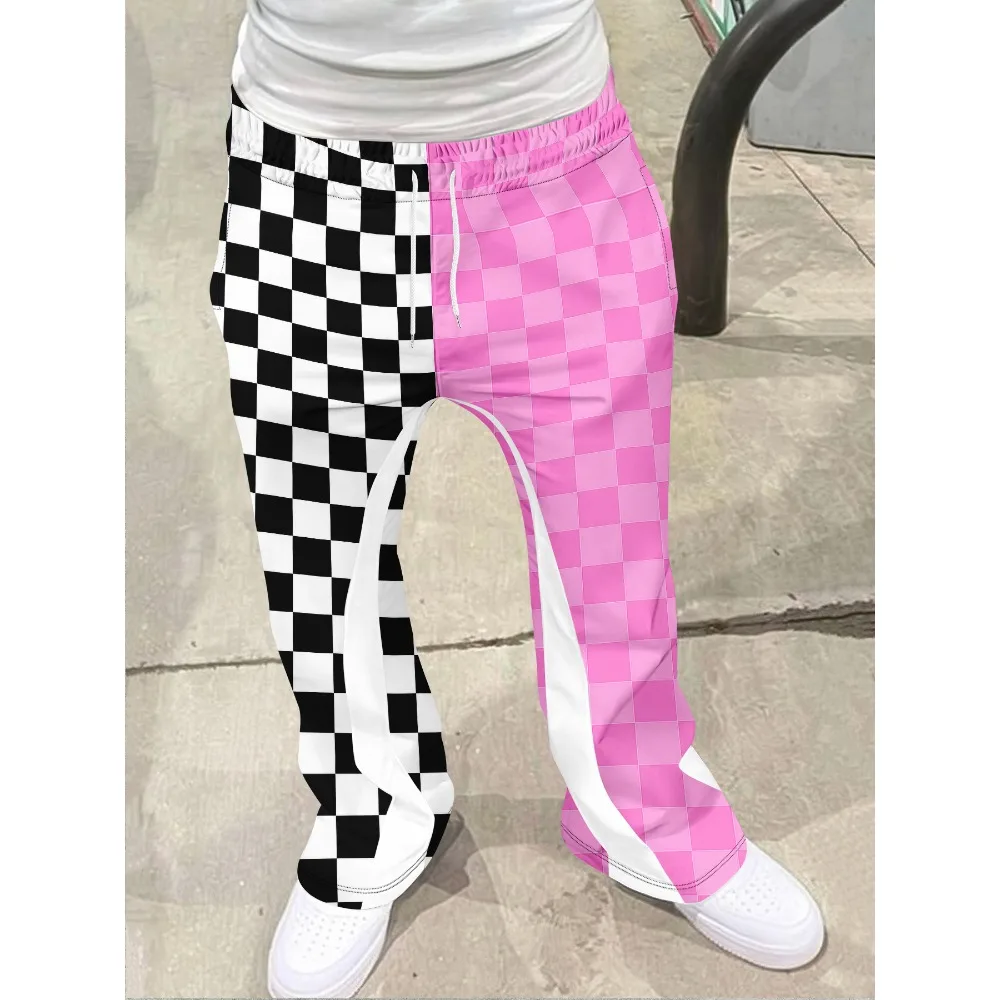 

Y2k Flared Pants Men Loose 3D Print Trousers Casual Sweatpants Mid Waist Sporty Female Clothes Streetwear Hip Hop Vintage Pants