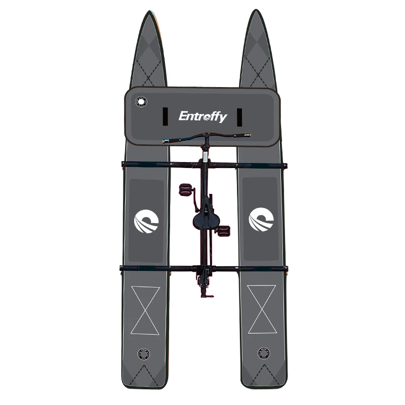 

Custom Wood Grain Black Professional Adult Drop Stitch Waterplay Sea Frame Inflatable Waterbike Water Bicycle
