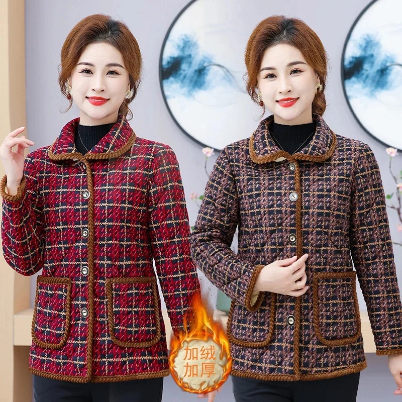 

Middle-aged and Elderly Mothers 2025 New Cotton Jacket Fashion Women's Short Winter Cotton Clothes Thick and Warm Cotton Coat