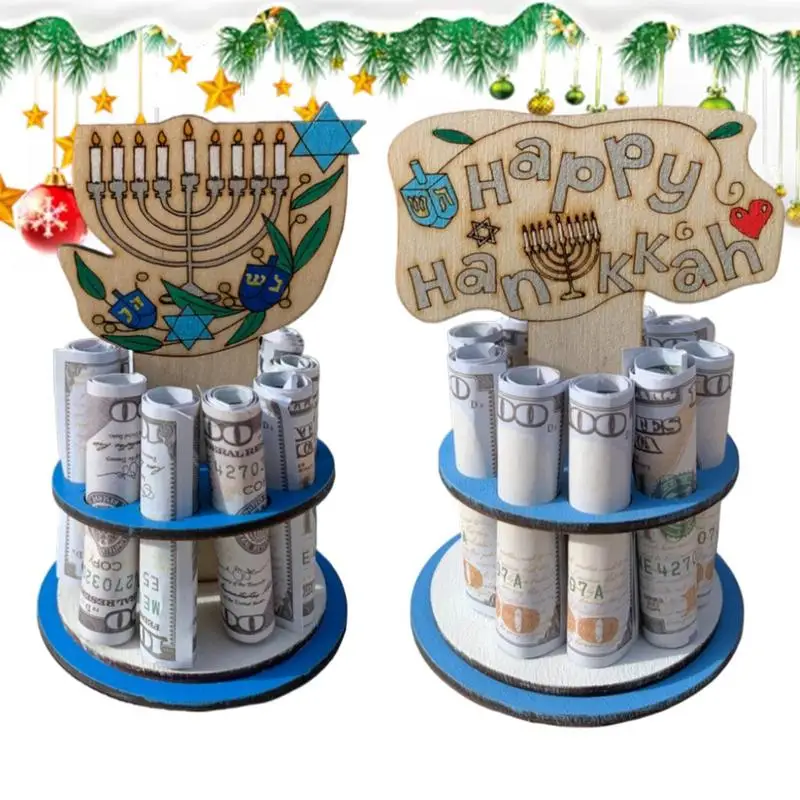 

Hanukkah cash register decorations wooden cash register desktop ornaments holiday money tree for home holiday party decoration