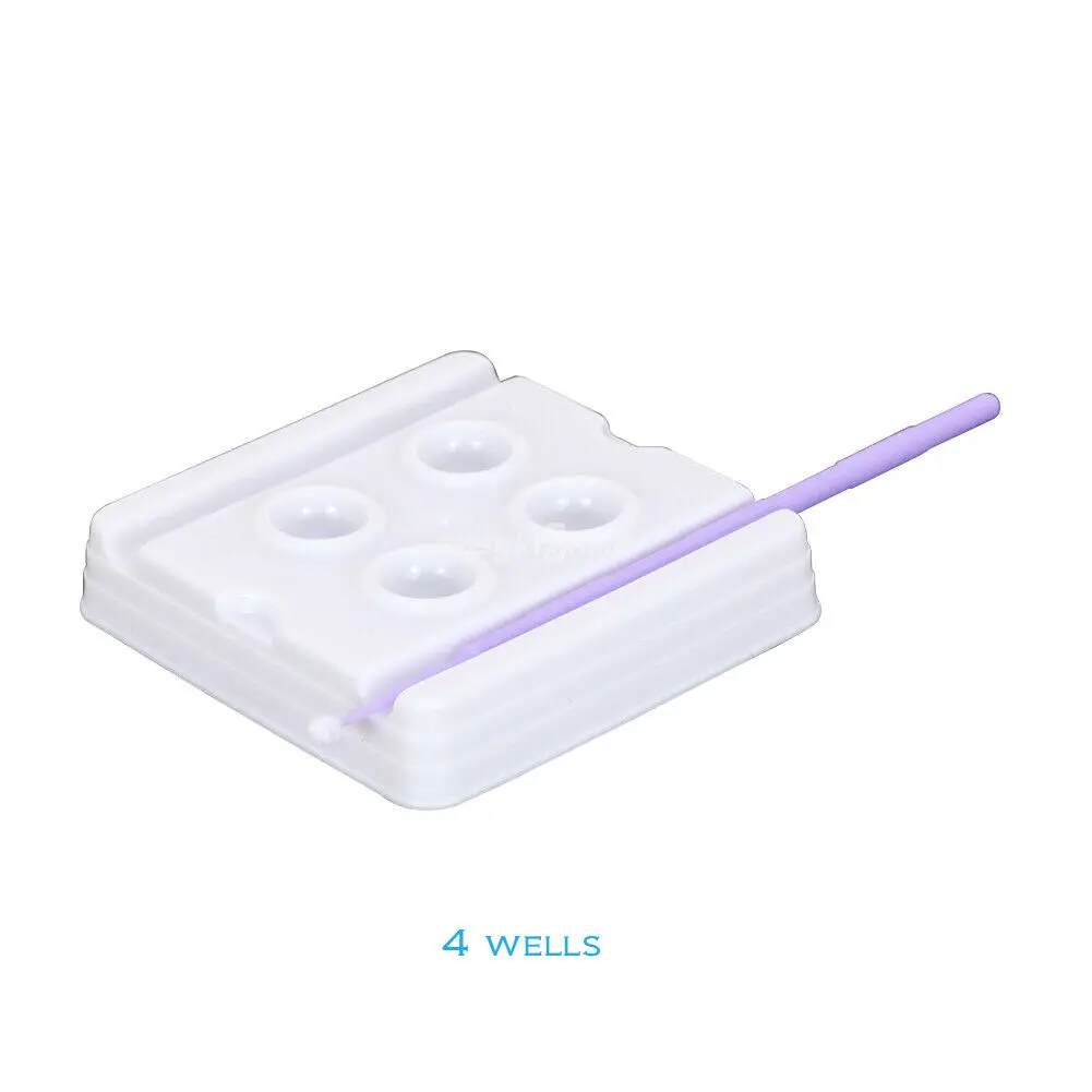 200pcs/Bag Easyinsmile Dental Mixing Well Disposable Plastic Dish 2-Wells or 4-Wells Bonding Resin Adhesive Dentistry Tray