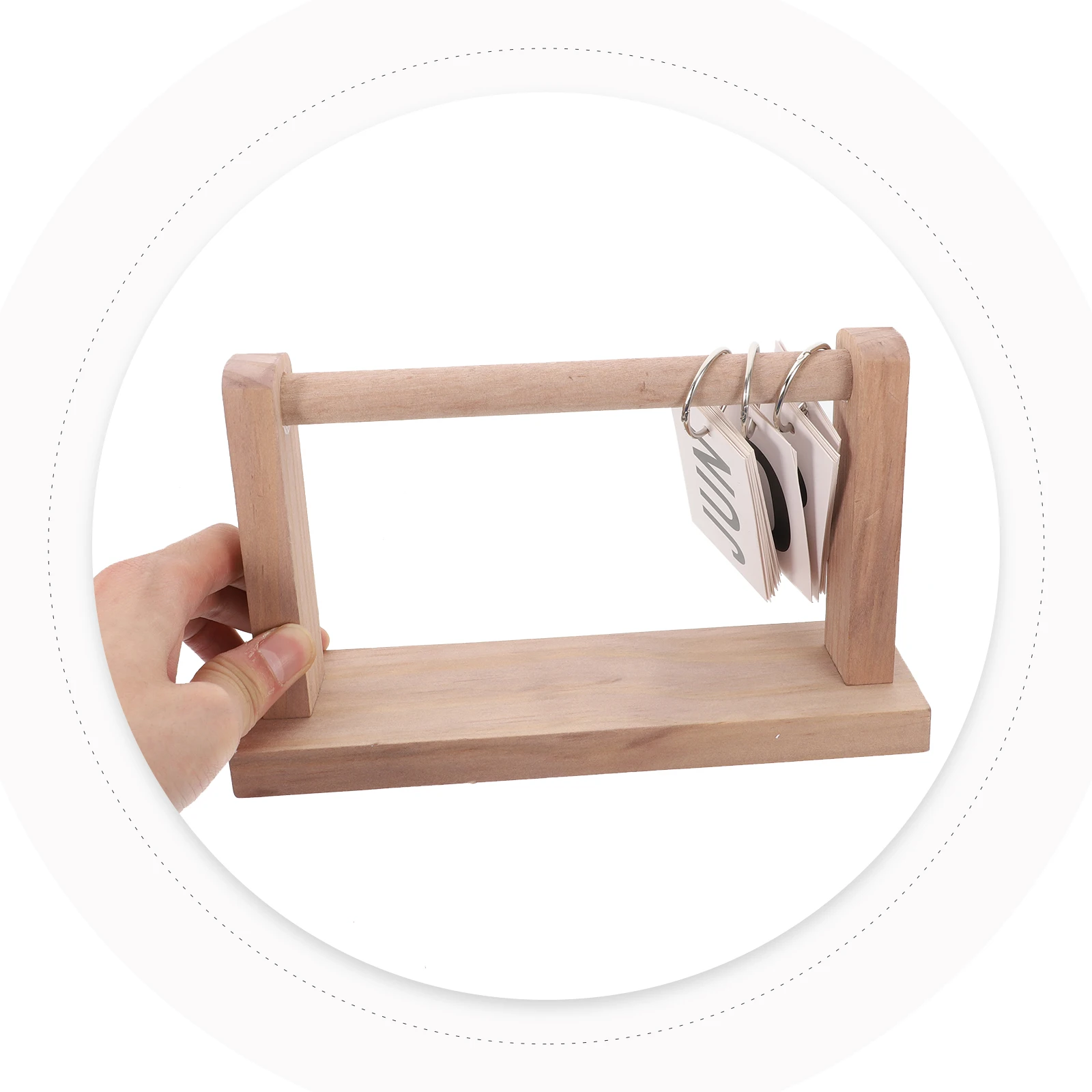 

Retro Wooden Desk Calendar Cute Tabletop Ornament Reusable Flip Standing Monthly Date Home Office School Hotel Decor