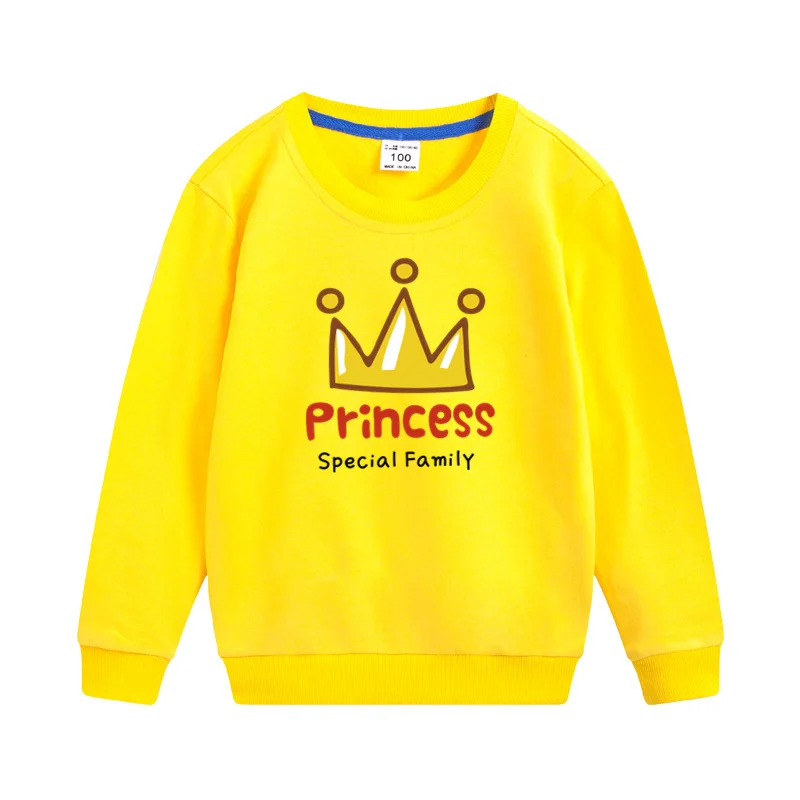 Aimi Lakana Baby Girls Round Neck Coat Crown Princess Pullover Girls Spring Autumn Cotton Sweatshirt Casual Dresses