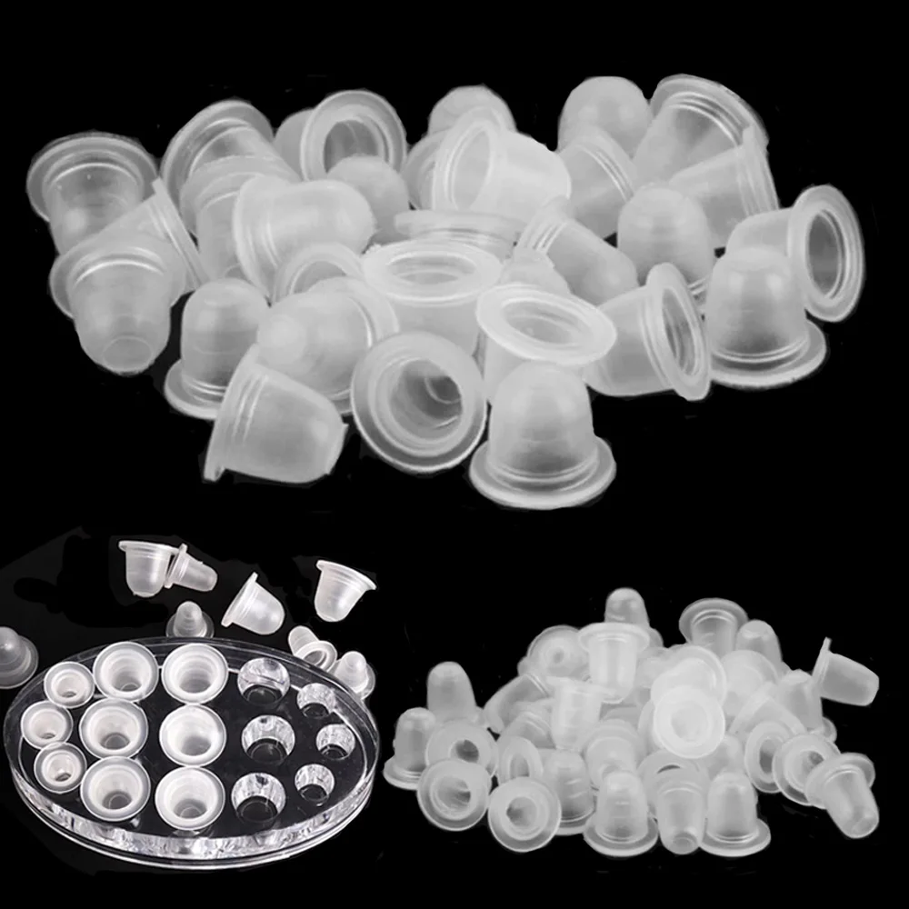 

100/500/1000pcs Silicone Tattoo Ink Cups 2 Sizes Tattoo Ink Caps Permanent Makeup Pigment Container Caps Tattoo Accessories