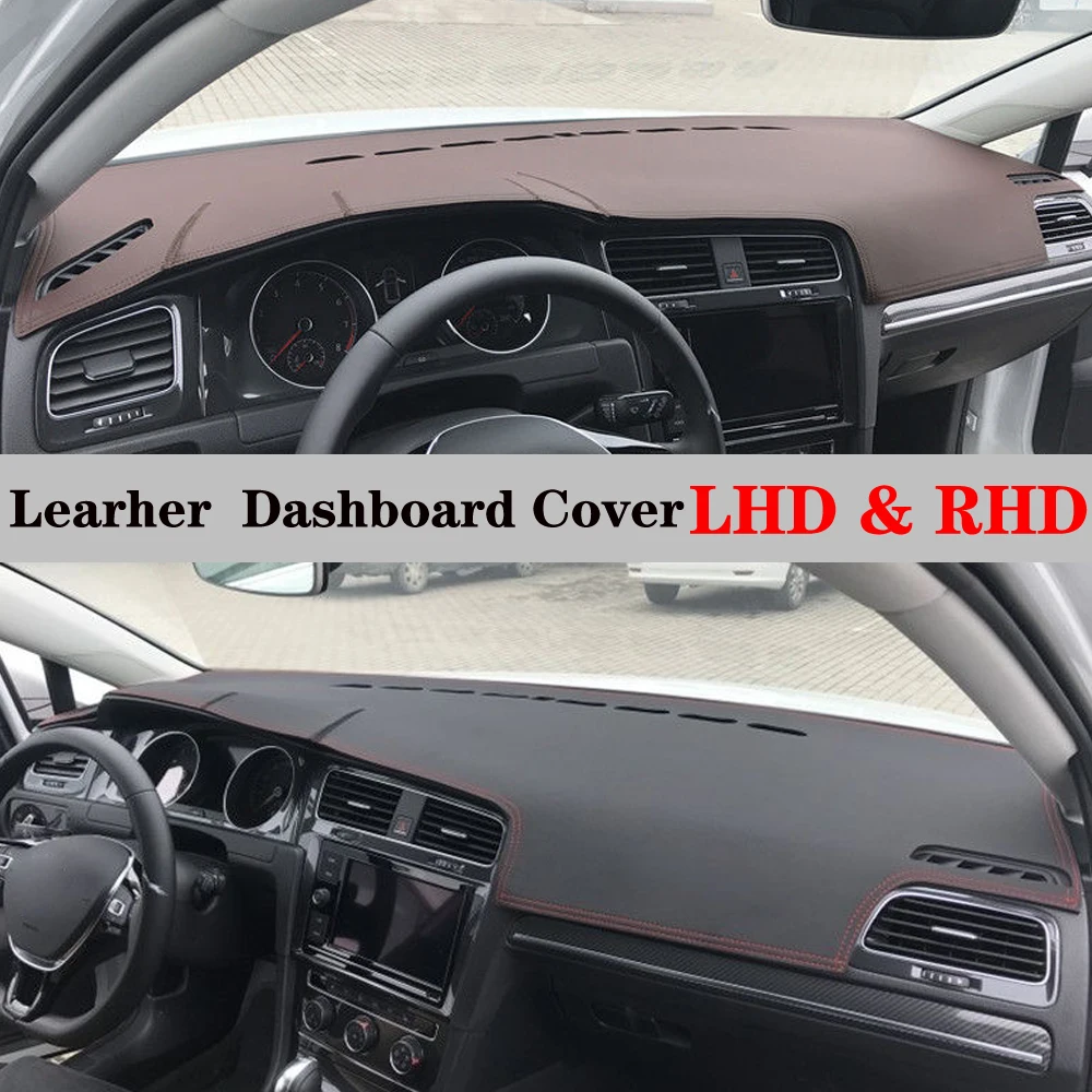 

Dashboard Dash Mat Cover PU Leather Anti-Slip Pad Carpet Sunshade Car Accessories For Volkswagen VW Golf 7 MK7 2013 2014 - 2019