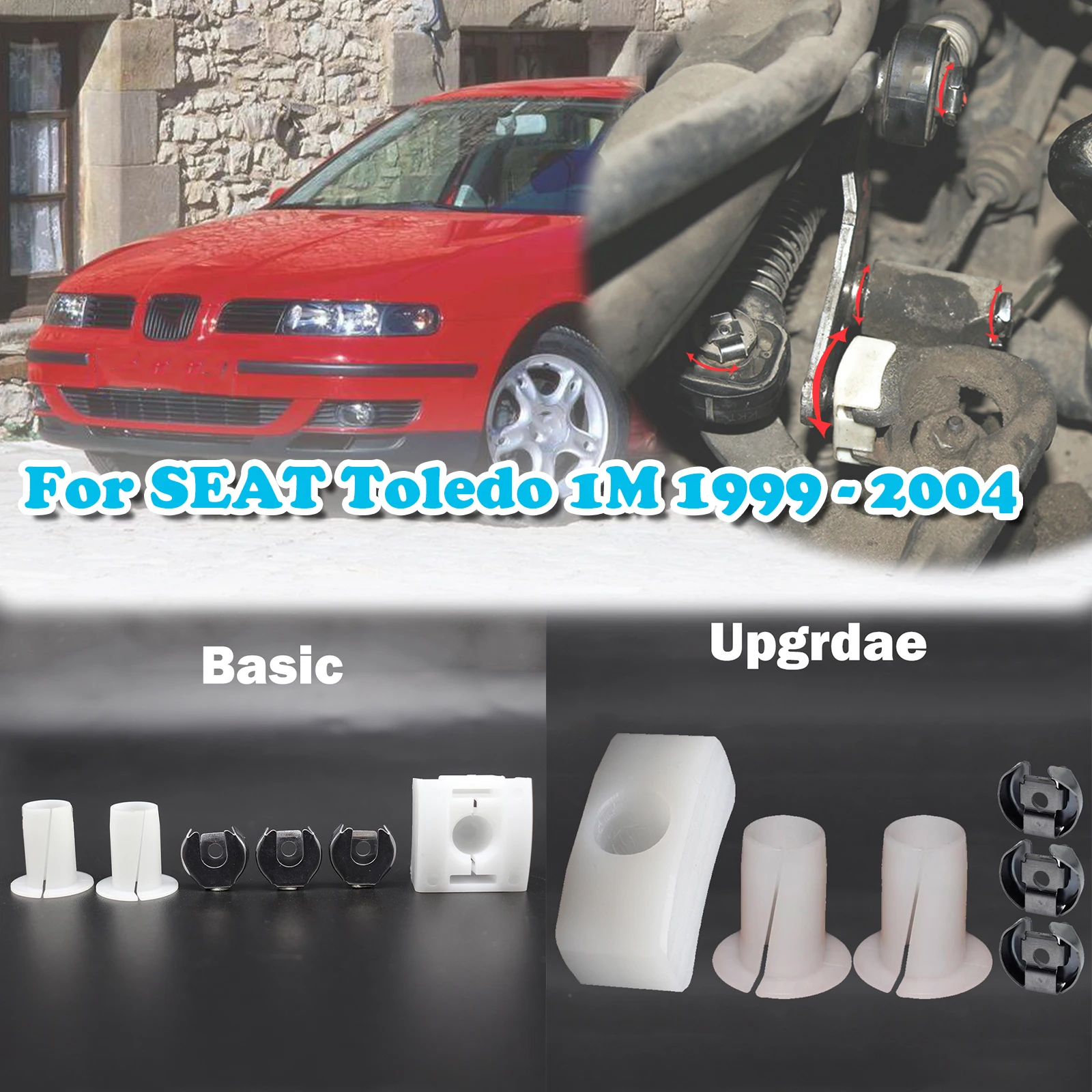 

For SEAT Toledo 1M Gear Selector Wiring Washer Shift Relay Lever Slide Shoe Bushing Bearing Kit N90815903 1999 2000 2001 - 2004