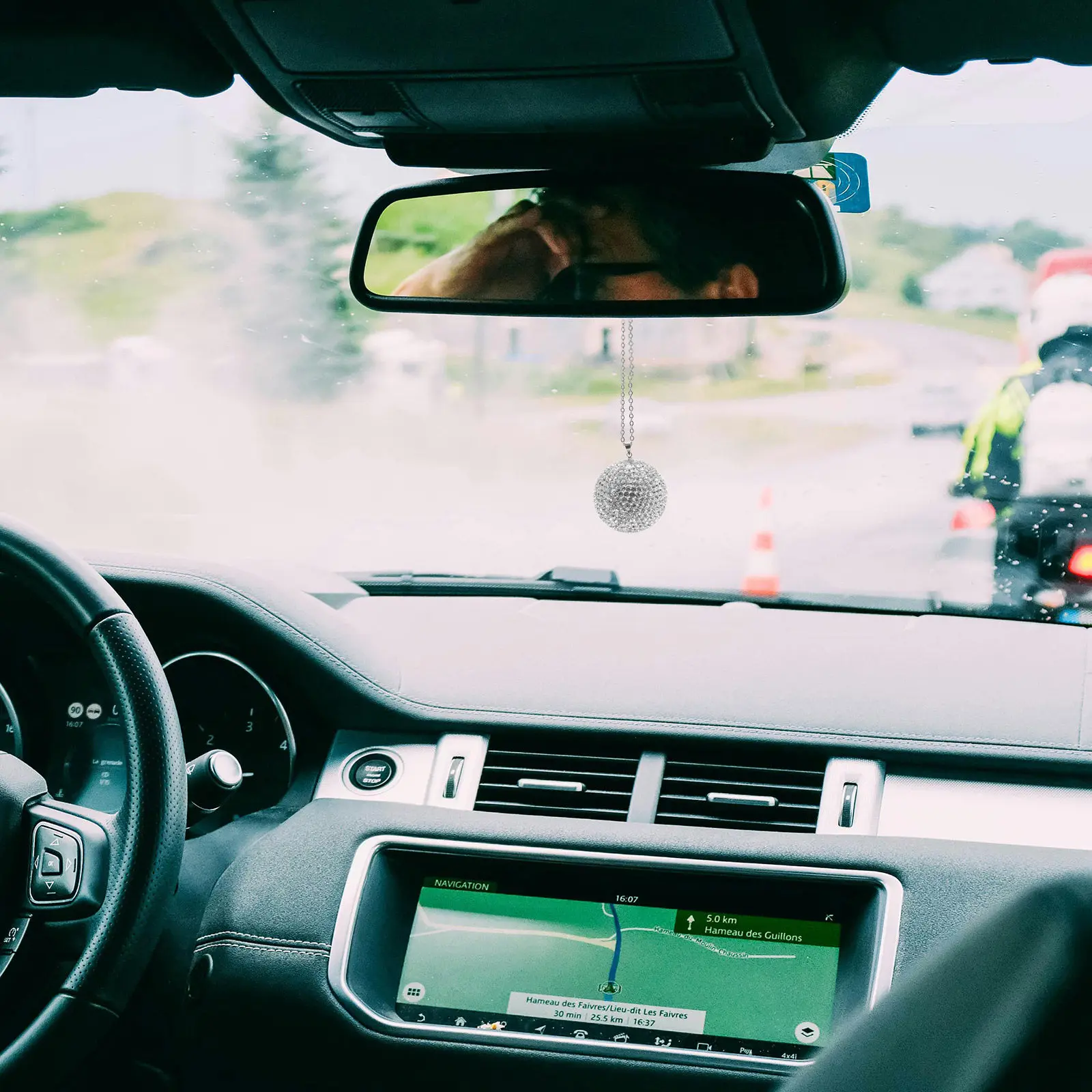 

Хрустальный автомобильный кулон-шар для зеркала заднего вида, подвесное украшение, из прочного материала, высокой прозрачности, элегантный аксессуар для интерьера автомобиля