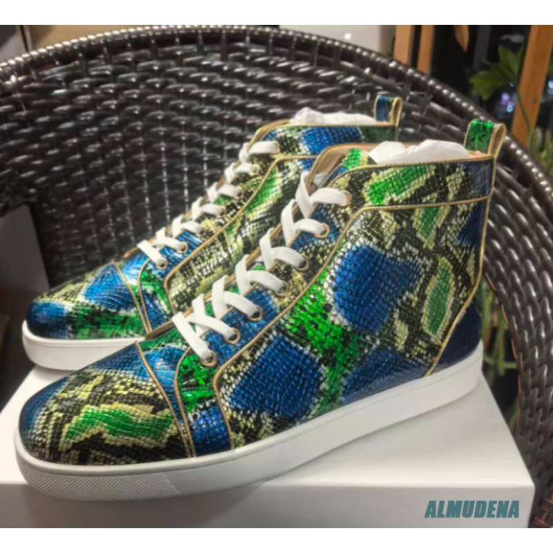 

Retro Men's High Top Board Shoes Fashion Lace Up Mixed Texture Sneakers Outdoor Spring Autumn New Daily Casual Short Boots
