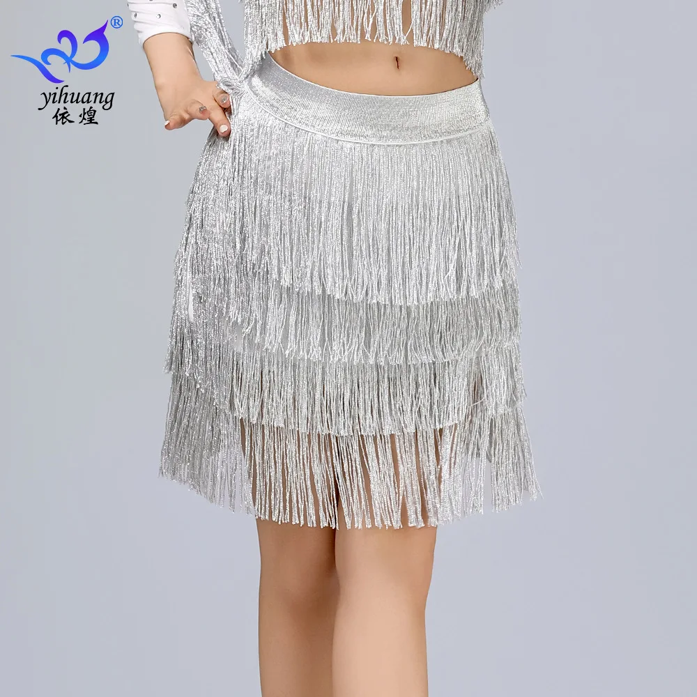 Latin Dance Skirt Tassel Half Skirt Dance Clothing Practice Wear Stage Performance Dress Up Tassel Dance Skirts