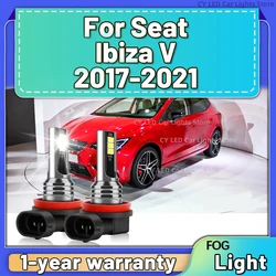 2Pcs Plug and Play H8 H9 H11 LED Fog Lamp 12Pcs 3030SMD Chip Car Fog Light Bulbs 6000K For Seat Ibiza V 2017 2018 2019 2020 2021