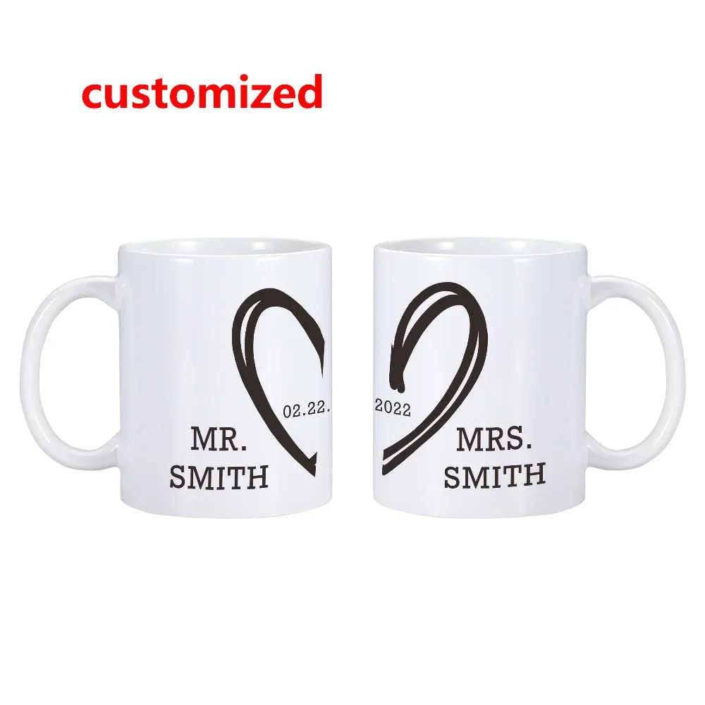 Personalised Valentines Day Mug Coffee Cup Matching Couple Mugs Set for Anniversary Wedding Ideas Mr and Mrs Mug Marriage Gift