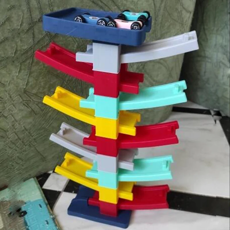 لغز الأطفال اللبنات تطوير الدماغ طفل مزلق سيارة بارك خليط سيارة المسارات ألعاب تعليمية للبنين 2 3 4 5 سنوات