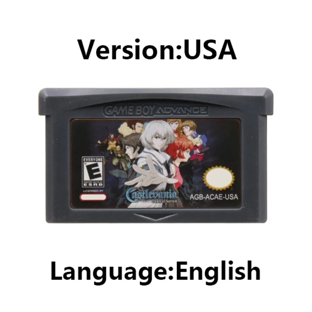 Cartucho de videogame série USAEUR, cartão de memória para console de jogos de 32 bits, Asia of Sorrow Dissonance para GBASP NDSL Castlevania GBA Game