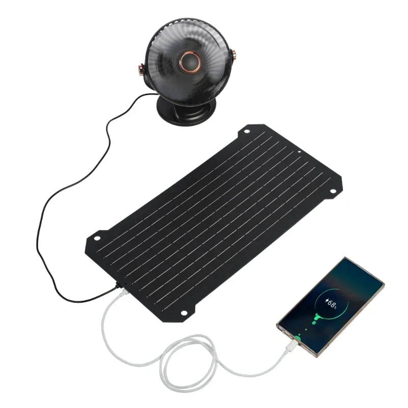 30W Solar Panel USB+Type-C Output Solar Cell Portable Solar Plate Charger For Camping Outdoor Mobile Phone Tablet Camera Fans