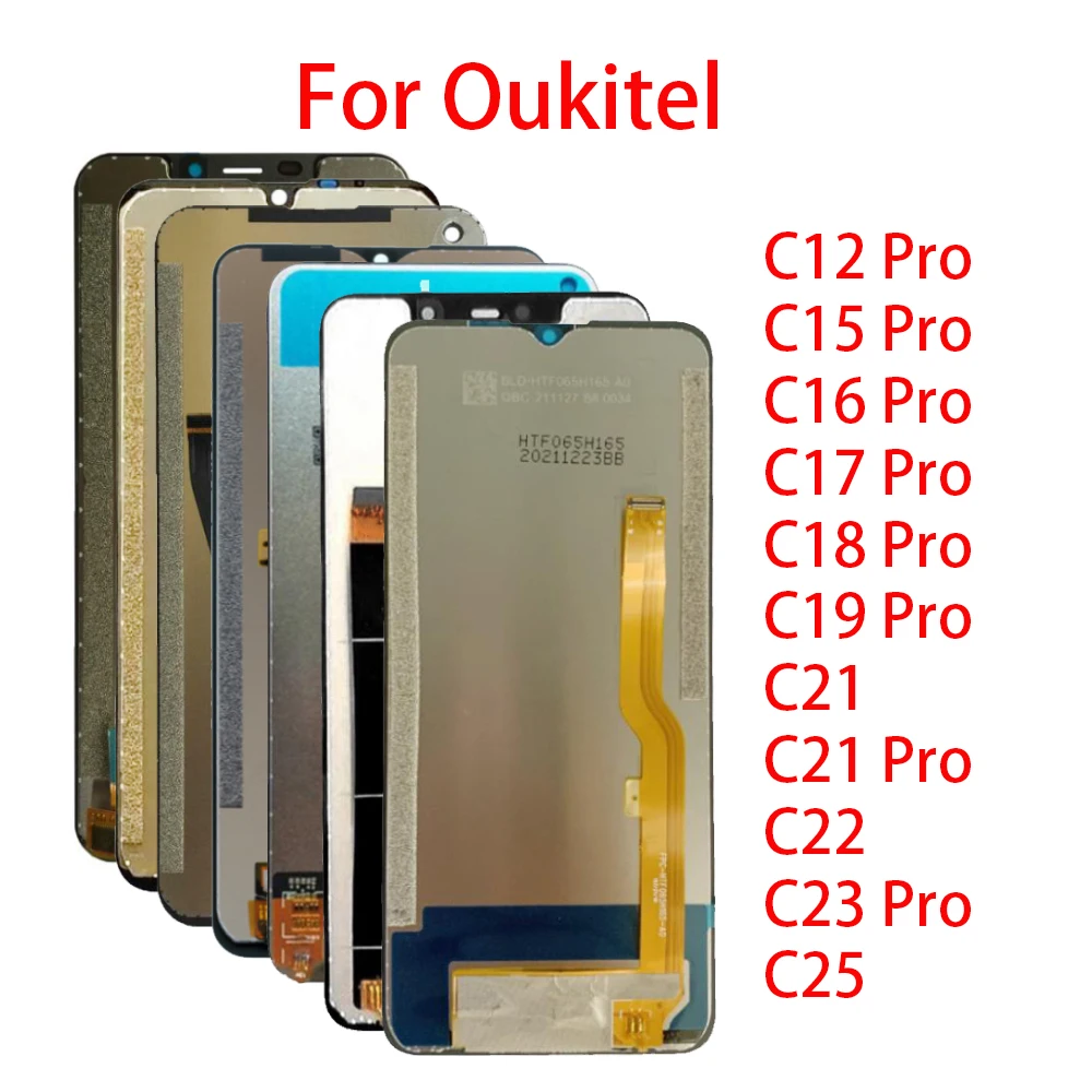 Full Display Screen For Oukitel C12 C15 C16 C17 C18 C19 C21 C22 C25 C23 Pro LCD Display Touch Screen Digitizer Assembly