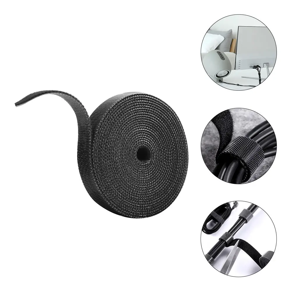 Reusable Fastening Cable Tie 1 Meter Hook Loop Cord Organizer Strap Strong Binding Wire Ties Cable Management Tape for Home