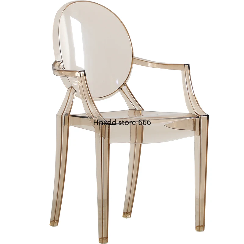 Nordic transparent dining chair armrest devil chair