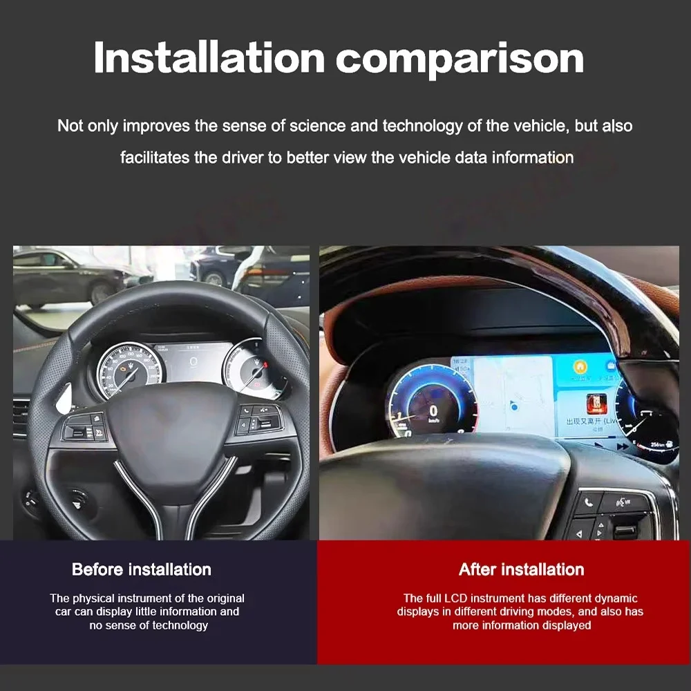 

Прибор для дисплея приборной панели автомобиля с цифровым кластером Carplay для Maserati Levante Quattroporte Ghibli GT 2004-2023, измеритель скорости
