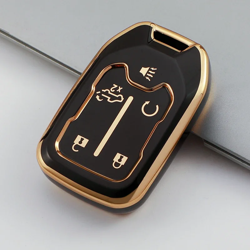 TPU Car Remote Key Fob Protective Cover Case Shell with Keychain For CHEVROLET Silverado 1500 3500HD Terrain Acadia GMC Sierra view 3