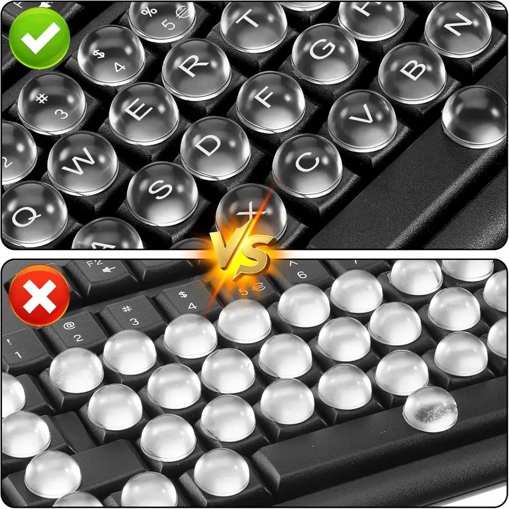 36/72/108 Pcs 0.62'' Keyboard Stickers Clear Raised Nail Art Typing Sticker Bubbles Keyboards Stickers