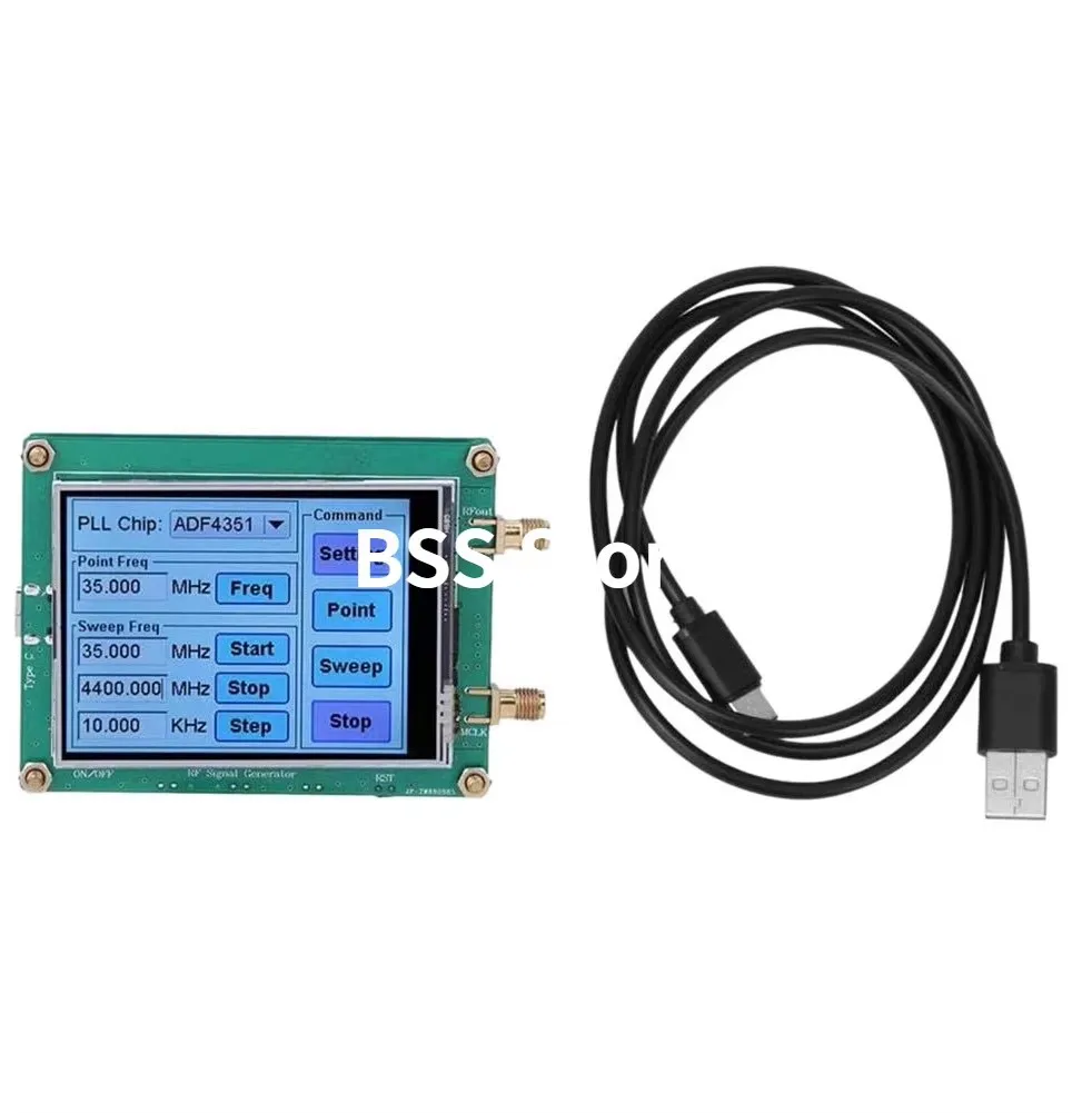 Upgrade 0.5PPM full touch screen signal source 35-4400M ADF4351 ADF4350 point frequency sweep frequency PC computer controllable