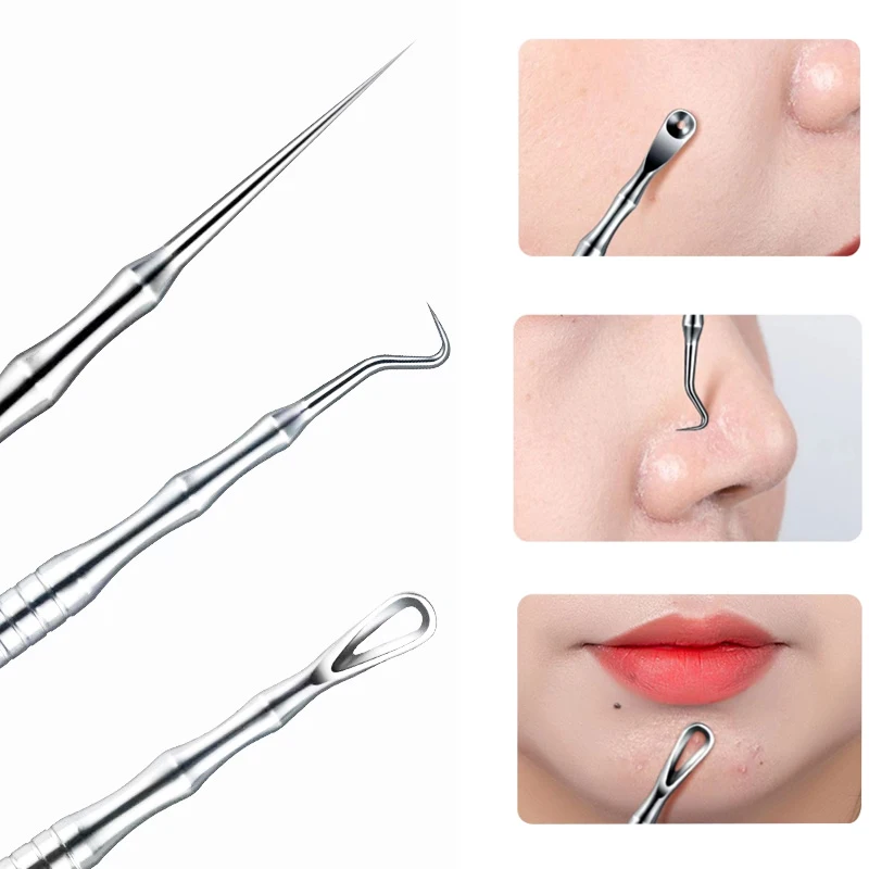 1pcs German Ultra-fine Cell Pimples Blackhead Whitehead Clip Beauty Face Salon Special Remove Acne Fat Particles Needle Tool