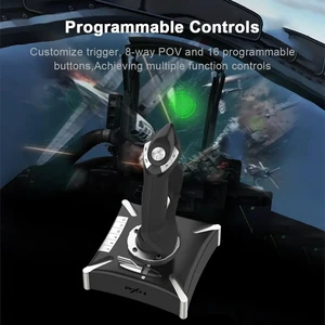 PXN 2119 Pro Flight Simulator Gamepad عصا التحكم في الاهتزاز لجهاز الكمبيوتر / سطح المكتب PS4 Flight عصا التحكم في لعبة التحكم أفضل 6 طائرات محاكاة عصا التحكم للمبيعات - رقم 5