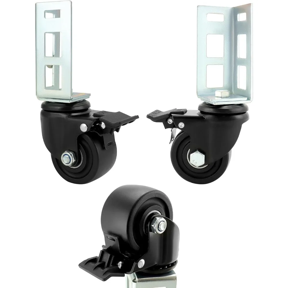 Heavy-Duty Storage Rack Caster Wheels, Set of 4, Supports Up to 1500 lbs, Compatible with Boltless Shelving Systems