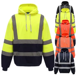 Hi-vis pull-over hoodie Safety Reflective Hooded Pullover Sweatshirt ANSI Class 3 Safety Workwear