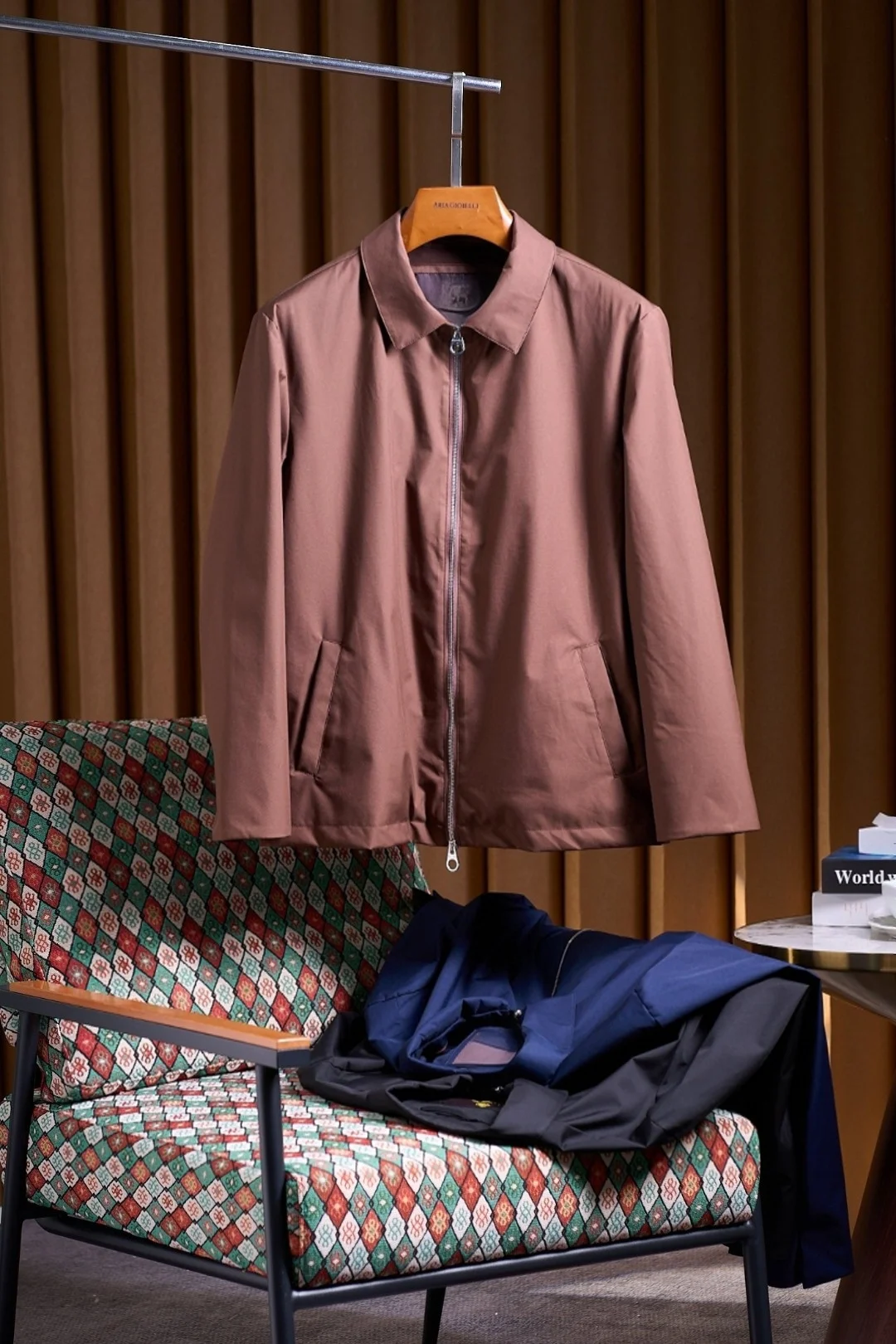 

Lightweight Men's Casual Collar Jaet 00% Wool Inner High Efficiency Warm Fce Fill MHTO Brand Stand Fit Spring Autumn