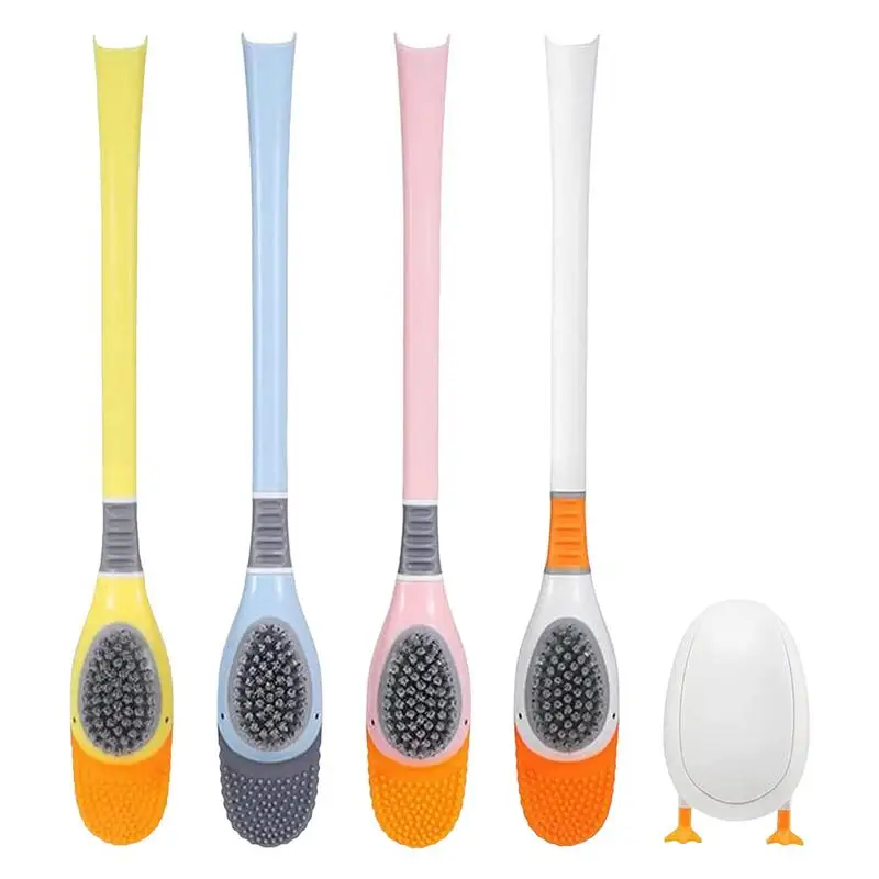 Toilet Brush Cleaner Duck Shape Toilet Scrubber Toilet Cleaning Brush Bathroom Toilet Brush Set For Household Bathroom Toilet