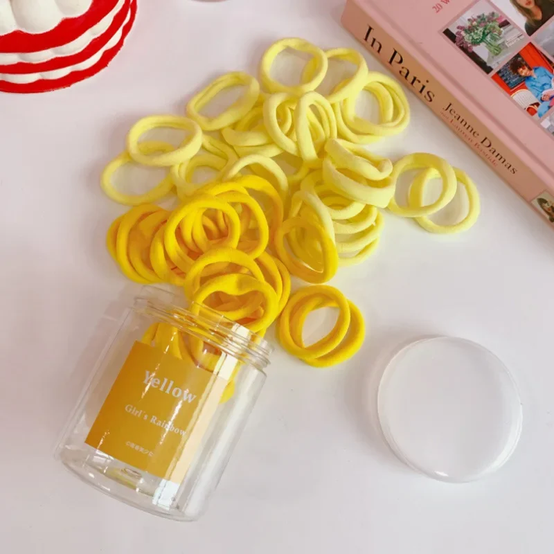 50 قطعة/صندوق حبل شعر بلون الحلوى للنساء مجموعة مرونة عالية ربطة شعر موضة إكسسوارات شعر للفتيات