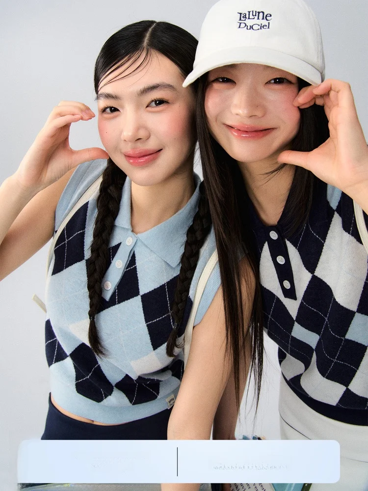 LaluneDuCiel Lässige Strickweste für Damen, Kragen-ID-Muster, Freizeit, vielseitiges Oberteil, Polyesterfaser, normale Passform, Sommer-Se...