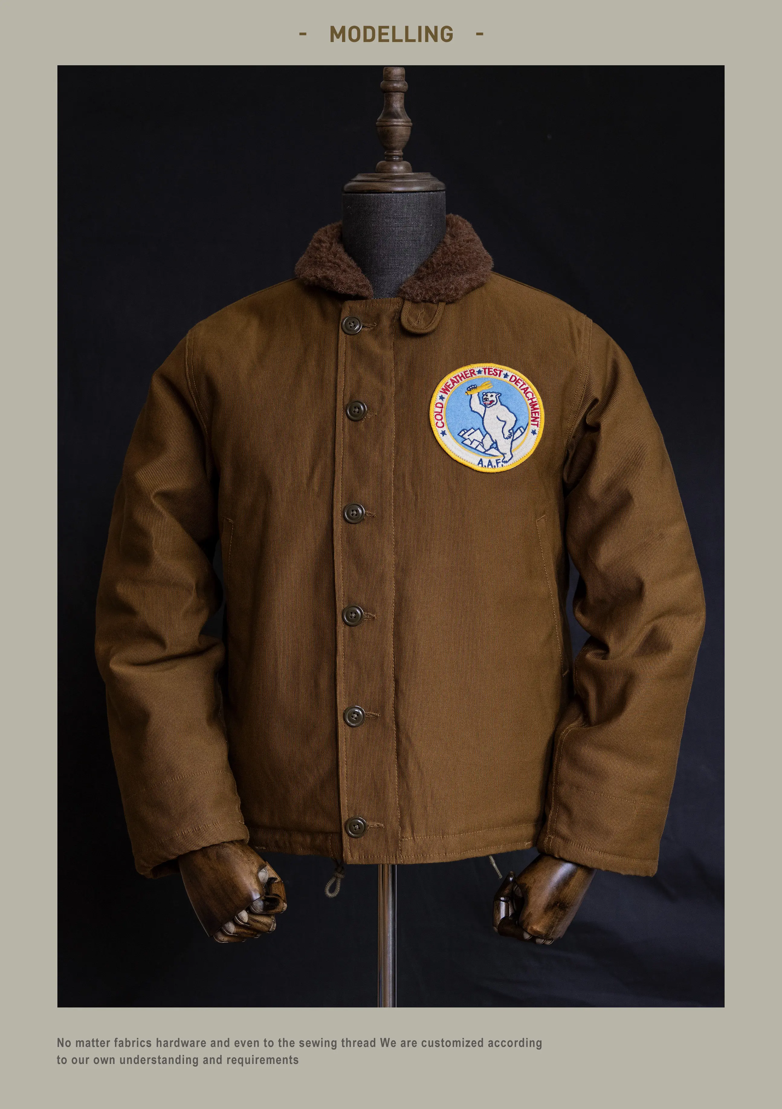 Red Tornado N-1 Deck Jacket Men US Navy Military Coat Loose Fit Thick Wool Lined Vintage Workwear Autumn Winter Outerwear