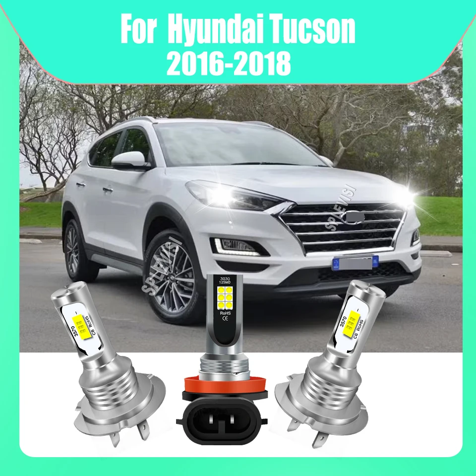 

H7 h7 H11 LED Headlight Bulbs High Low Beam Foglight Xenon White Aviation Aluminum Heat Sink For Hyundai Tucson 2016 2017 2018