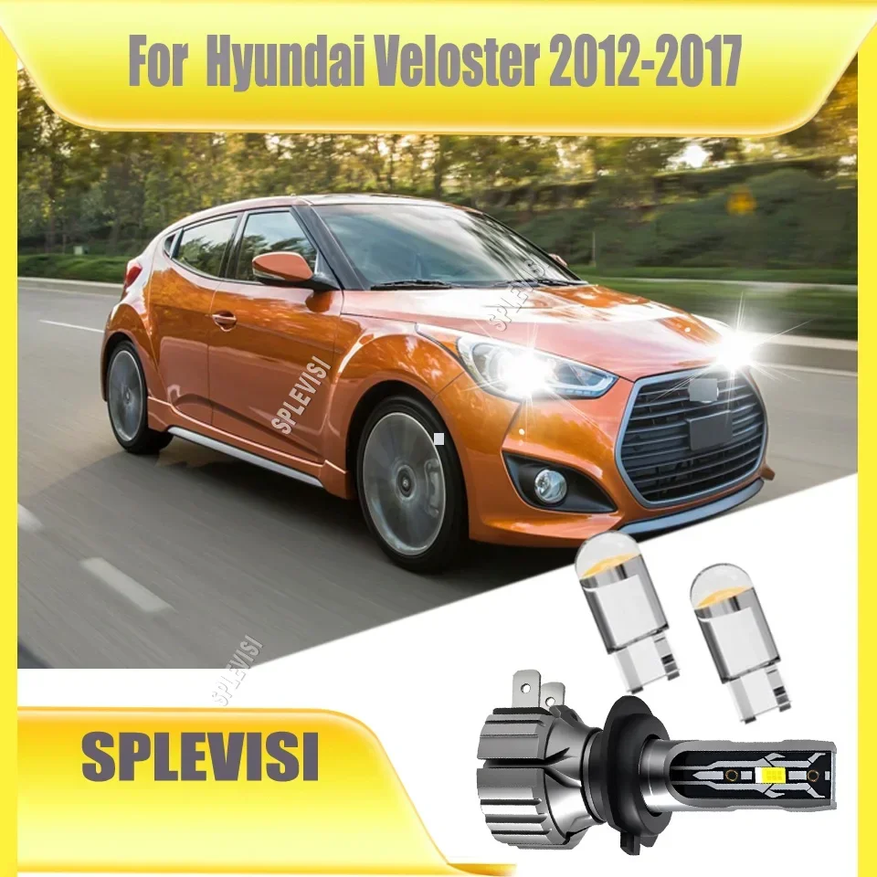 H7 LED 75W White Headlight Bulbs High Low Beam-  Greatly Improve Visibility For Hyundai Veloster 2012 2013 2014 2015 2016 2017