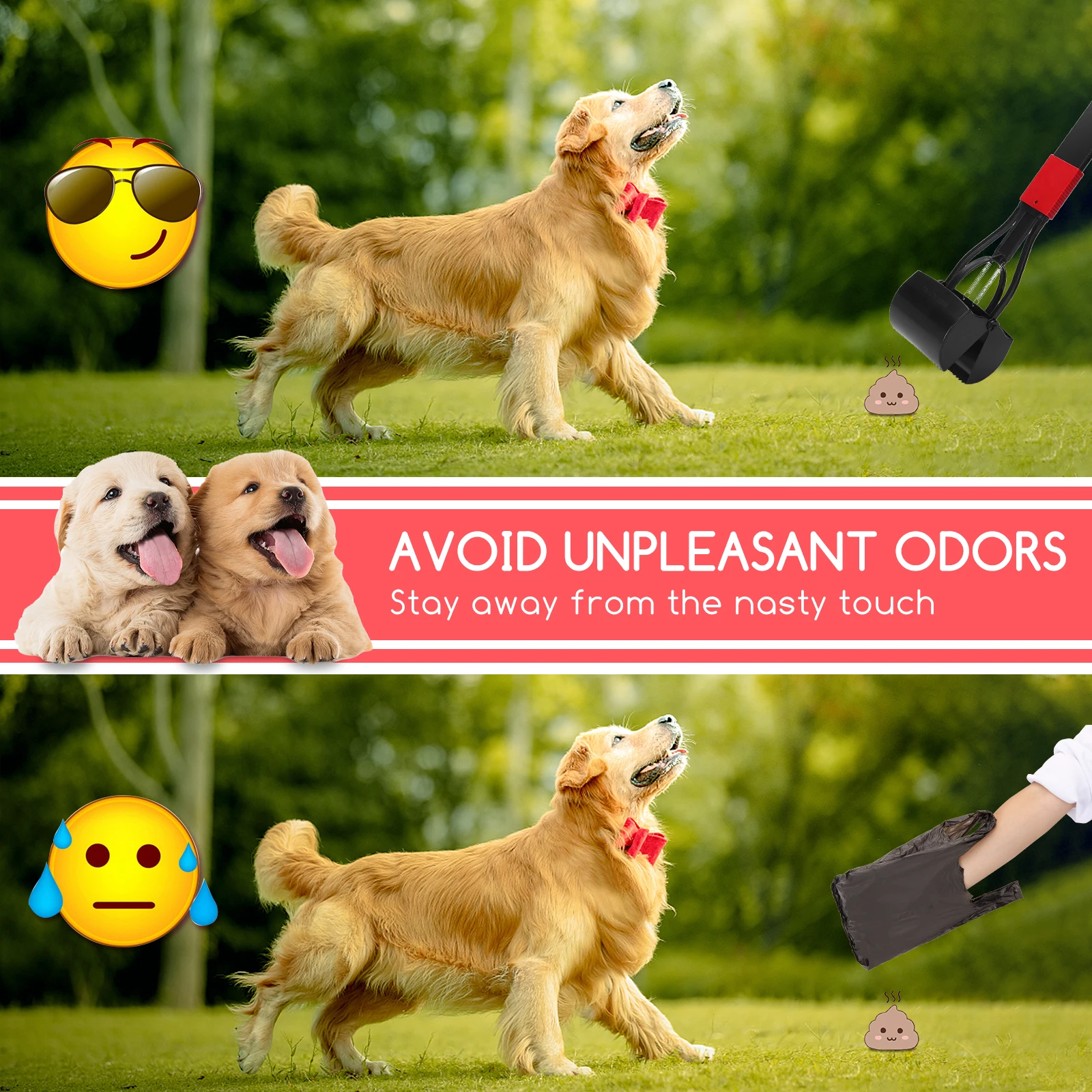nobleza recogedor cacas perros, plegable de 66 cm de largo para quitar caca para jardín al aire libre/interior de perros, residuos de animales Nobleza recogedor cacas perros, plegable de 66 cm de largo para quitar caca para jardín al aire libre/interior de perros, residuos de animales 4