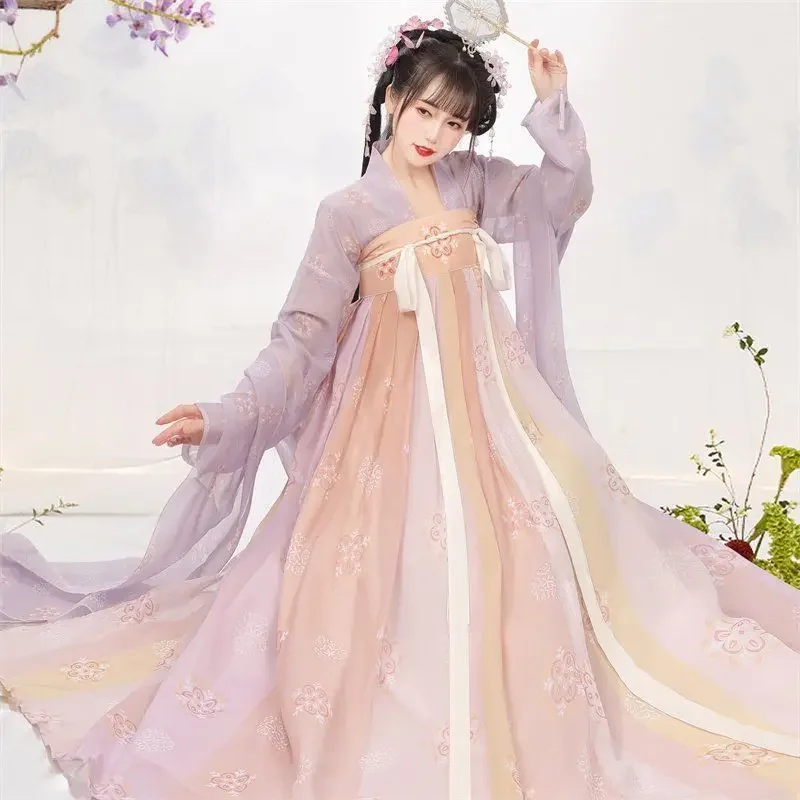 Ancient Chinese Hanfu Women Fairy Cosplay Costume Dance Dress Party Outfit Hanfu Dress Green Pink Sets For Women Plus Size XL